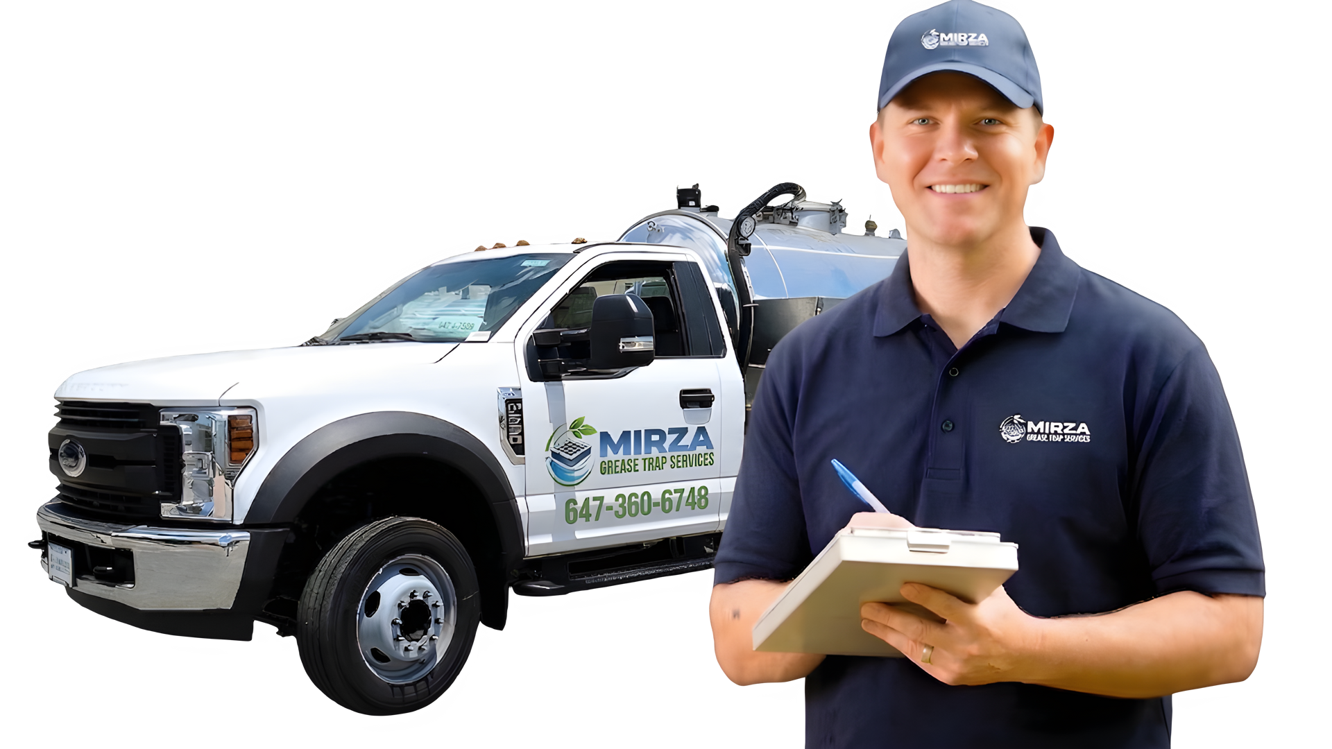 Mirza Grease Trap Services truck and technician