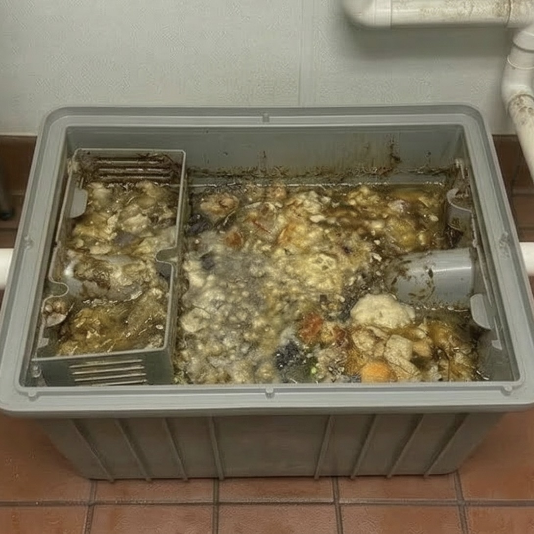 Grease trap before cleaning 1