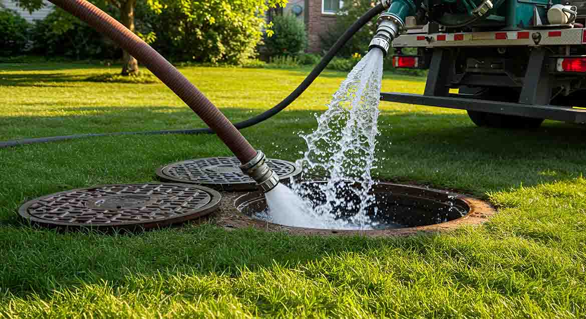 water jetting drain snaking