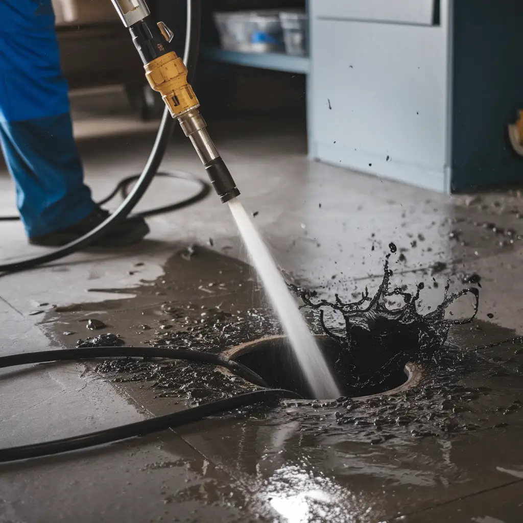 Grease trap cleaning service technician